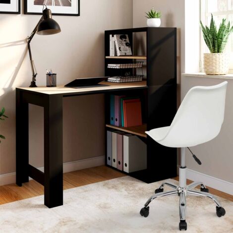 Escritorio librería BEN en madera de haya y negro