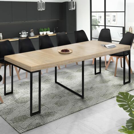 Consola extensible TORONTO, 14 plazas, 300 cm, diseño industrial