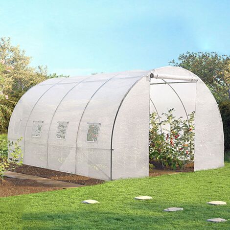 Lona de recambio de 130 g/m² para invernadero de 12 m², blanca ZEBRA