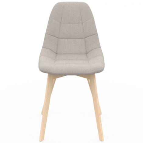 Lote de 6 sillas de comedor escandinavas GABY beige de tela