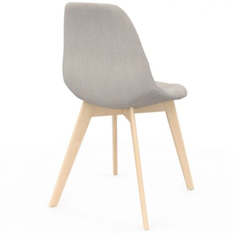 Lote de 6 sillas de comedor escandinavas GABY beige de tela