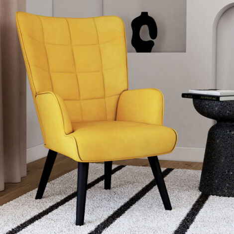 Sillón escandinavo ANIA terciopelo amarillo