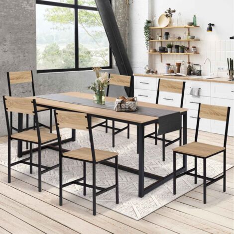 Lote de 6 sillas de cocina de diseño industrial DETROIT