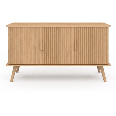 Aparador JULIETTE 110 cm efecto listones 3 puertas