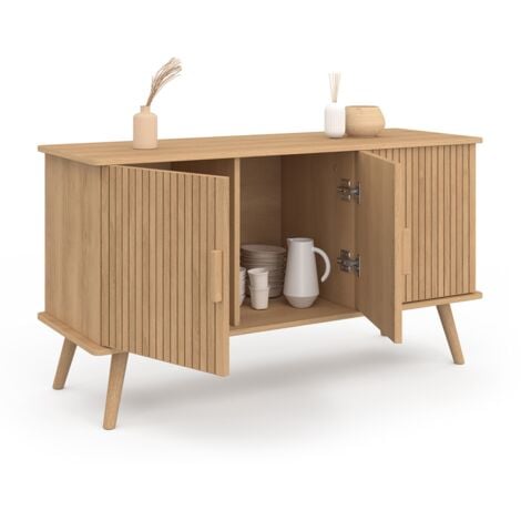 Aparador JULIETTE 110 cm efecto listones 3 puertas