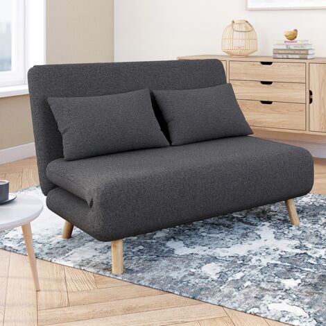 ROMEO sofá cama 2 plazas 120 x 190 cm tela gris antracita