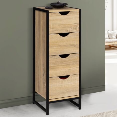 Mueble de 4 cajones DETROIT Aparador de diseño industrial de 30 cm