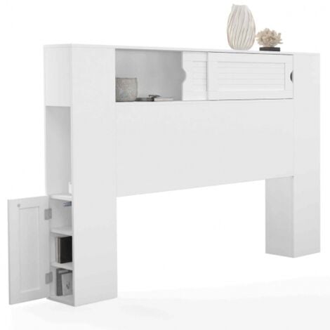 Cabecero SALEM 140 CM con almacenaje blanco