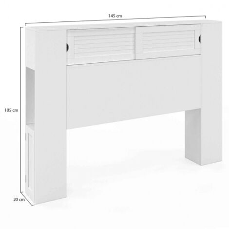 Cabecero SALEM 140 CM con almacenaje blanco