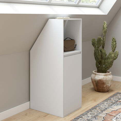 Armario inclinado 1 puerta y 1 hueco TOMI 40 x 50 x 70/110 cm blanco