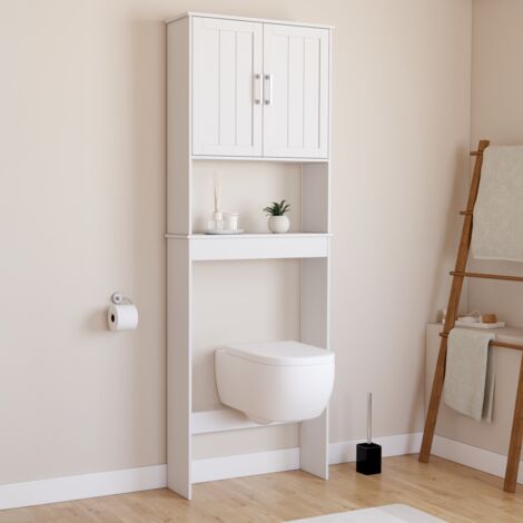 Estantería de madera blanca WALDO con encimera de WC