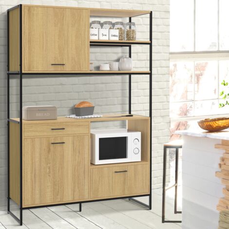 120 cm DETROIT aparador de cocina 2 puertas + 2 cajones diseño industrial