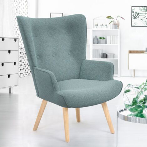 Sillón escandinavo IVAR en tejido verde eucalipto