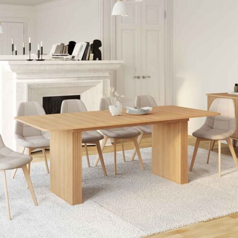JULIETTE Mesa de comedor extensible para 6-10 personas con patas de listones 160-200cm
