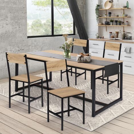 Lote de 4 sillas de cocina de diseño industrial DETROIT