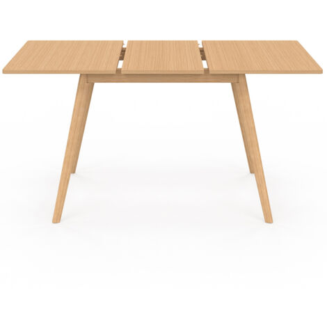NOOR Mesa de comedor rectangular extensible para 4-8 personas efecto madera 120-160 cm