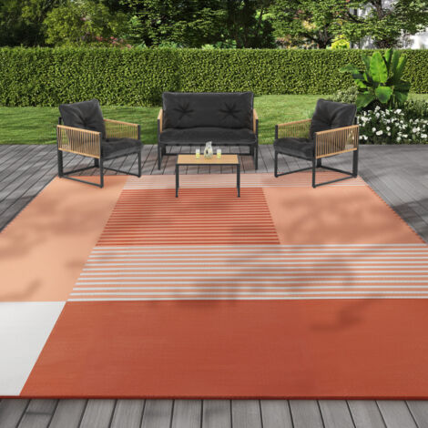 Alfombra de exterior GEOMETRIC terracota 270 x 370 CM