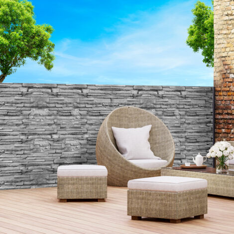 Pantalla opaca 1,8 x 10 M con dibujo de piedra gris 160 gr/m²