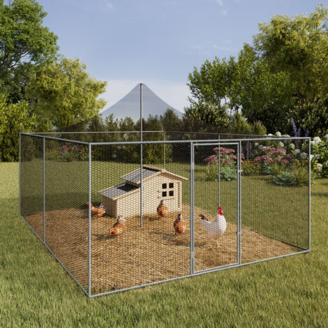 Pajarera de 12m² con techo de malla de 3x4M para animales de traspatio