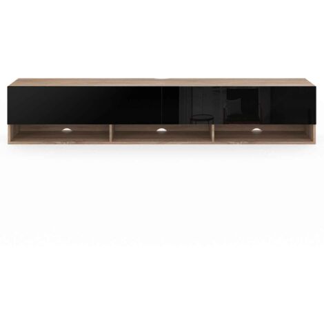IDMarket - TV Cabinet 110 cm EDHEN 2 Doors with Rod