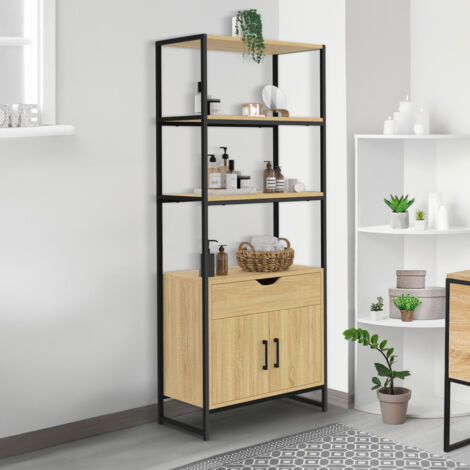 IDMarket Set Di 4 Ripiani DETROIT Per Armadi E Cucine – Design Industriale In Legno E Metallo, Dimensioni Variabili, Organizer Per Stoviglie