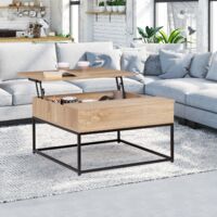 Mesa de centro cuadrada con tablero elevable DETROIT diseño industrial