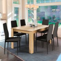 GEORGIA mesa de comedor para 6 en imitación haya 140 x 90 cm