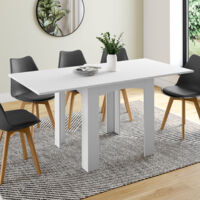 DONA mesa de comedor extensible 4-8 personas blanco 80-160 cm