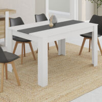 GEORGIA Mesa de comedor para 6 personas blanca y gris 140 x 90 cm