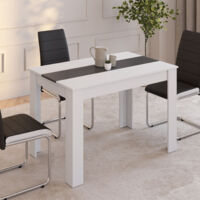 ROZY Mesa de comedor para 6 personas blanca y gris 110 cm