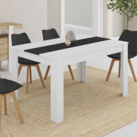 GEORGIA Mesa de comedor para 6 personas blanca y negra 140 x 90 cm