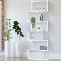 Estantería en forma de S SOFIA de madera blanca 189 cm