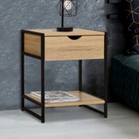 Lote de 2 mesillas de noche DETROIT, diseño industrial