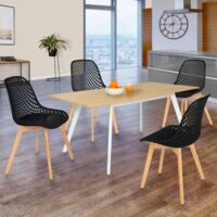 Lote de 4 sillas de comedor MANDY negras
