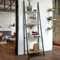 DETROIT estantería escalera de 4 niveles de diseño industrial