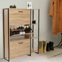 Mueble zapatero LUIS de 3 puertas con estante de diseño industrial
