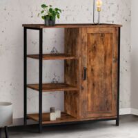 Aparador de 3 estantes y armario DAYTON de diseño industrial envejecido 70 cm