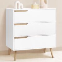 HELSINKI Arcón de 3 cajones 80 cm Blanco escandinavo