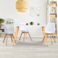 SARA Mesa de comedor escandinava para 6 personas blanca 120 cm