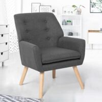 Sillón NAT escandinavo en tejido gris antracita