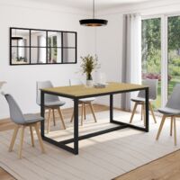 DETROIT Mesa de comedor para 8 personas, diseño industrial 150 cm