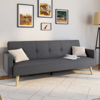 Sofá cama recto escandinavo de 3 plazas LARS gris
