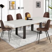 Mesa de comedor extensible PHOENIX 4-8 personas madera gris 160-200 cm
