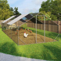 Gallinero 24 m² 8x3 M red de alambre de acero galvanizado