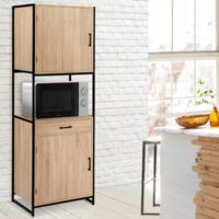 Aparador de cocina 60 CM DETROIT Armario de diseño industrial de 2 puertas + cajón