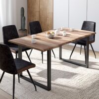 DAKOTA Mesa de comedor rectangular de 6 plazas con patas en forma de U, diseño industrial 160 cm