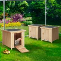 Lote de 3 casetas de madera para gallinas nido con base
