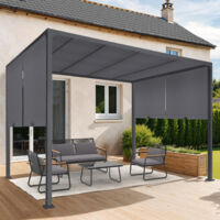 Pérgola corredera 2 caras 3x3 M cenador de jardín tejido gris antracita