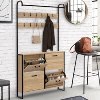 Mueble zapatero de pasillo LUIS de 4 puertas y diseño industrial