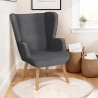 Sillón escandinavo SVEN en tejido gris antracita